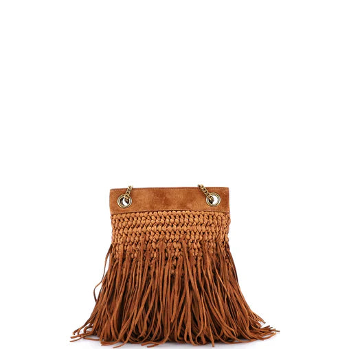 Saint Laurent Grace Fringe Hobo Suede Small
