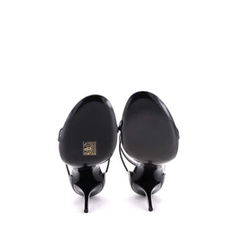 Saint Laurent Women's Cassandra Heeled Sandals Patent 100
