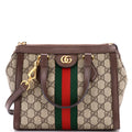 Gucci Ophidia Top Handle Tote GG Coated Canvas with Leather Small