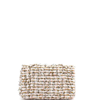 Chanel Classic Double Flap Bag Quilted Tweed and Ribbon Medium