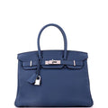 Hermes Birkin Handbag Deep Blue Togo with Palladium Hardware 30
