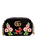 Gucci GG Marmont Camera Bag Embroidered Matelasse Velvet Small