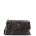 Saint Laurent West Hollywood Shoulder Bag Crocodile Embossed Leather Medium