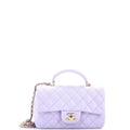 Chanel Classic Single Flap Top Handle Bag Quilted Lambskin Mini