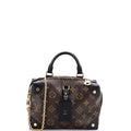 Louis Vuitton Petite Malle Souple Handbag Monogram Canvas with Leather