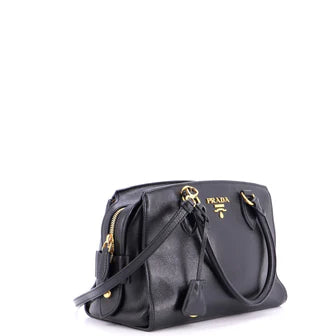 Prada Convertible Zip Around Satchel City Calfskin Medium