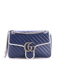 Gucci GG Marmont Flap Bag Diagonal Quilted Leather Medium
