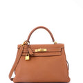 Hermes Kelly Handbag Gold Togo with Gold Hardware 28