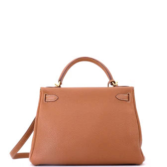 Hermes Kelly Handbag Gold Togo with Gold Hardware 28