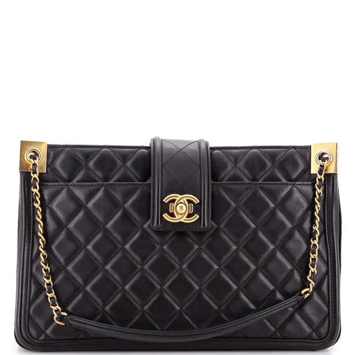 Chanel Elegant CC Tote Quilted Lambskin Large
