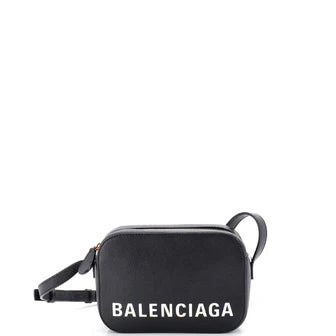Balenciaga Logo Ville Camera Bag Leather XS