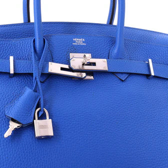 Hermes Birkin Handbag Verso Clemence with Palladium Hardware 30