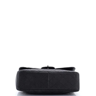 Chanel Vintage Classic Single Flap Bag Quilted Caviar Jumbo