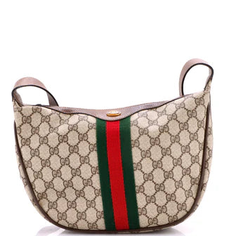 Gucci Ophidia Half Moon Hobo GG Coated Canvas Small