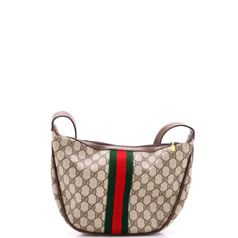 Gucci Ophidia Half Moon Hobo GG Coated Canvas Small