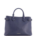 Burberry Banner Tote Leather and House Check Canvas Medium