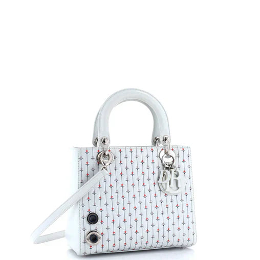 Christian Dior Lady Dior Bag Embroidered Leather with Applique Medium