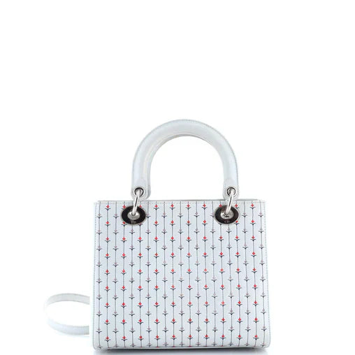 Christian Dior Lady Dior Bag Embroidered Leather with Applique Medium