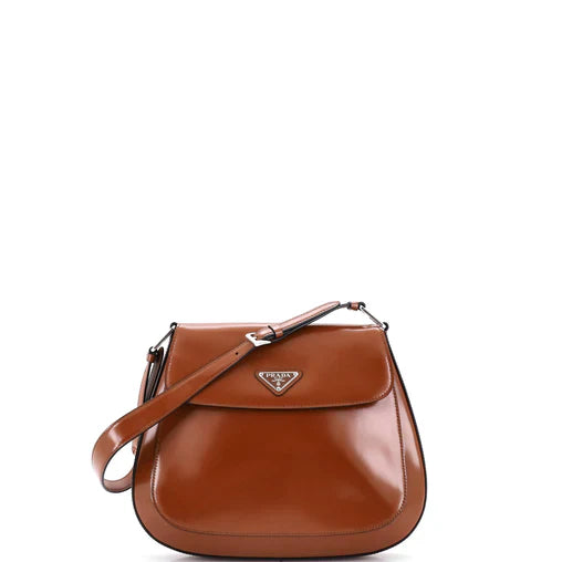 Prada Cleo Flap Shoulder Bag Spazzolato Leather Large