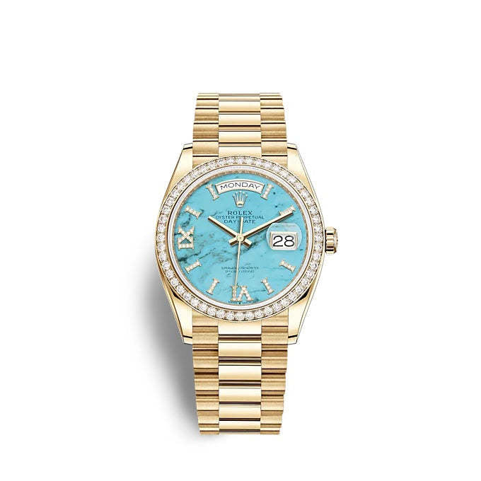 Rolex light blue gold