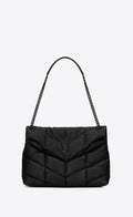 Saint Lauren loulou small in quilted leather black bag